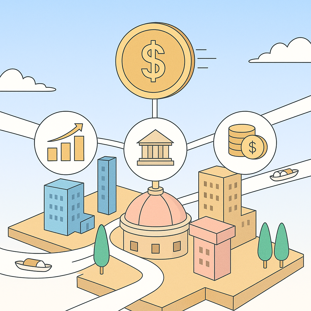 Financial ecosystem illustration